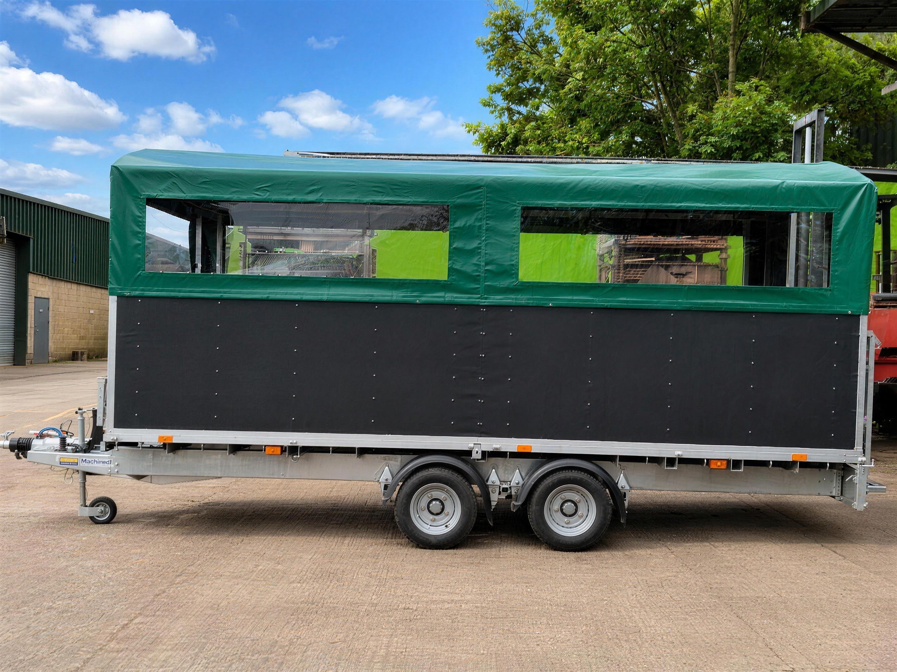Gun bus cover on a shooting trailer