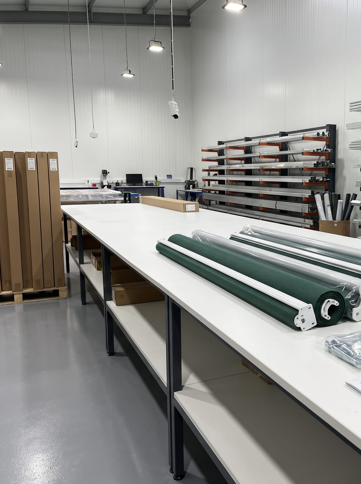 A finished made to measure cover rolled, tagged and ready for dispatch